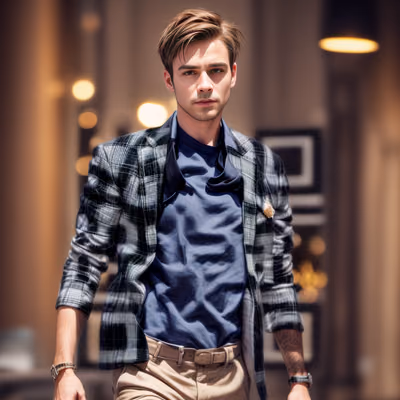 Plaid Jacket Man Photorealistic QR Code for Posters — image 1