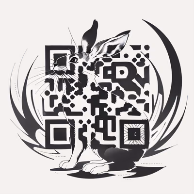 Заяц в гербе: QR-код в стиле татуировки для временных татуировок — изображение 1