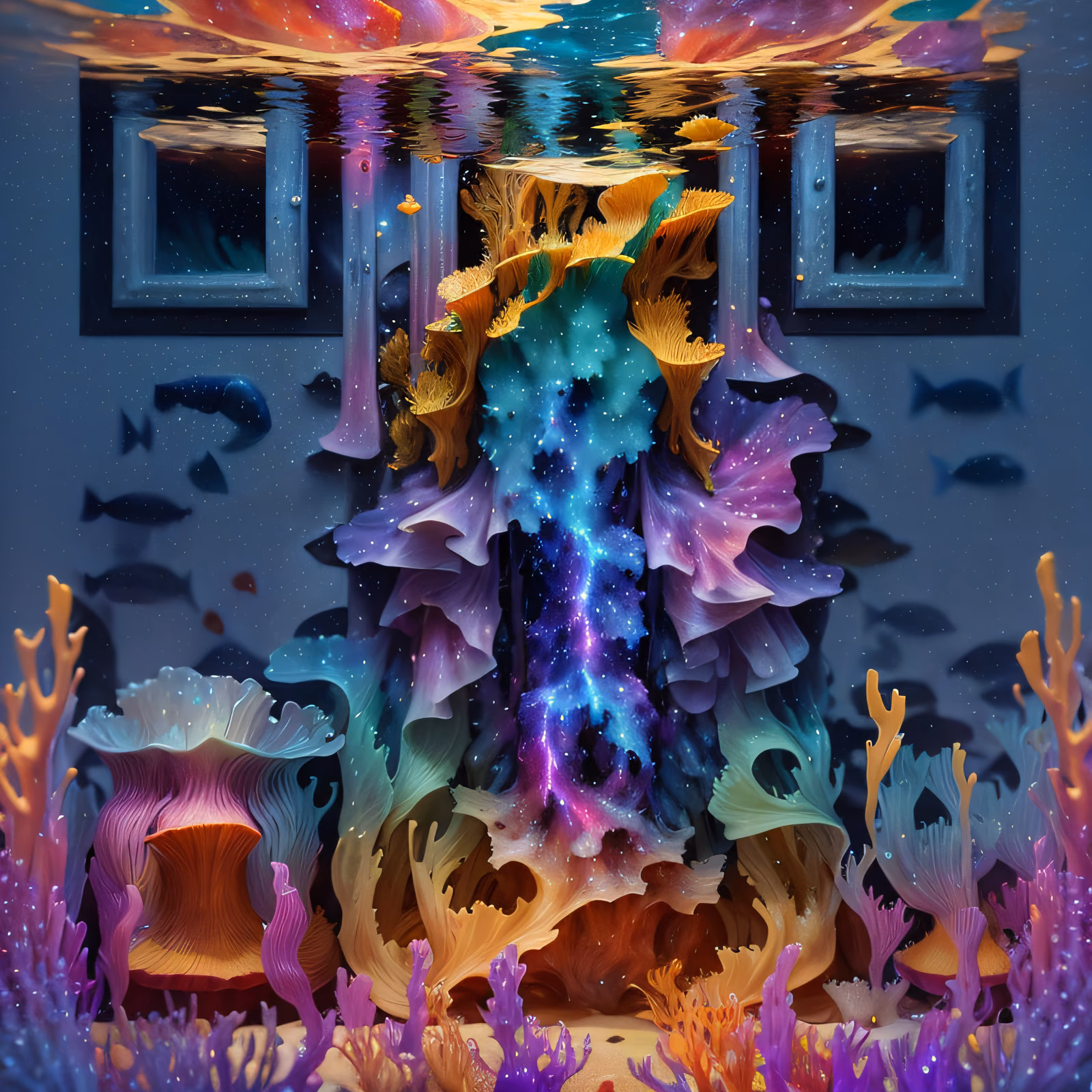 Туманность и кораллы: подводное фэнтези, QR-код как произведение искусства — изображение 1