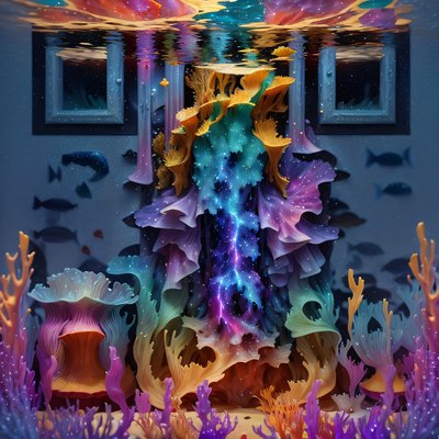 Nebula Coral Underwater Fantasy QR Code Art