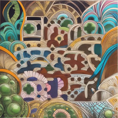 Organic Curved Shapes Abstract QR Code Art