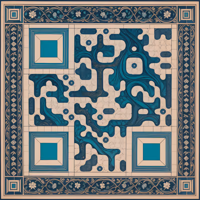 Arabesque Tilework Ornamental QR Code Art — image 1