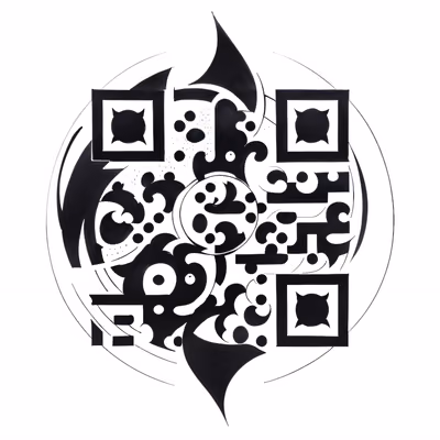Yin Yang Ink Tattoo Symbol QR Code for Temporary Tattoos — image 1