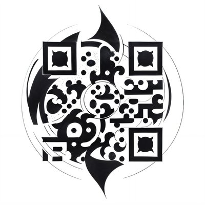 Yin Yang Ink Tattoo Symbol QR Code for Temporary Tattoos