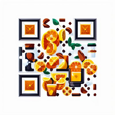 Citrus Slices Vector QR Code for Packaging