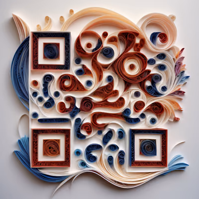 Coiled Paper Swirls Quilling Pattern QR Code Art — image 1