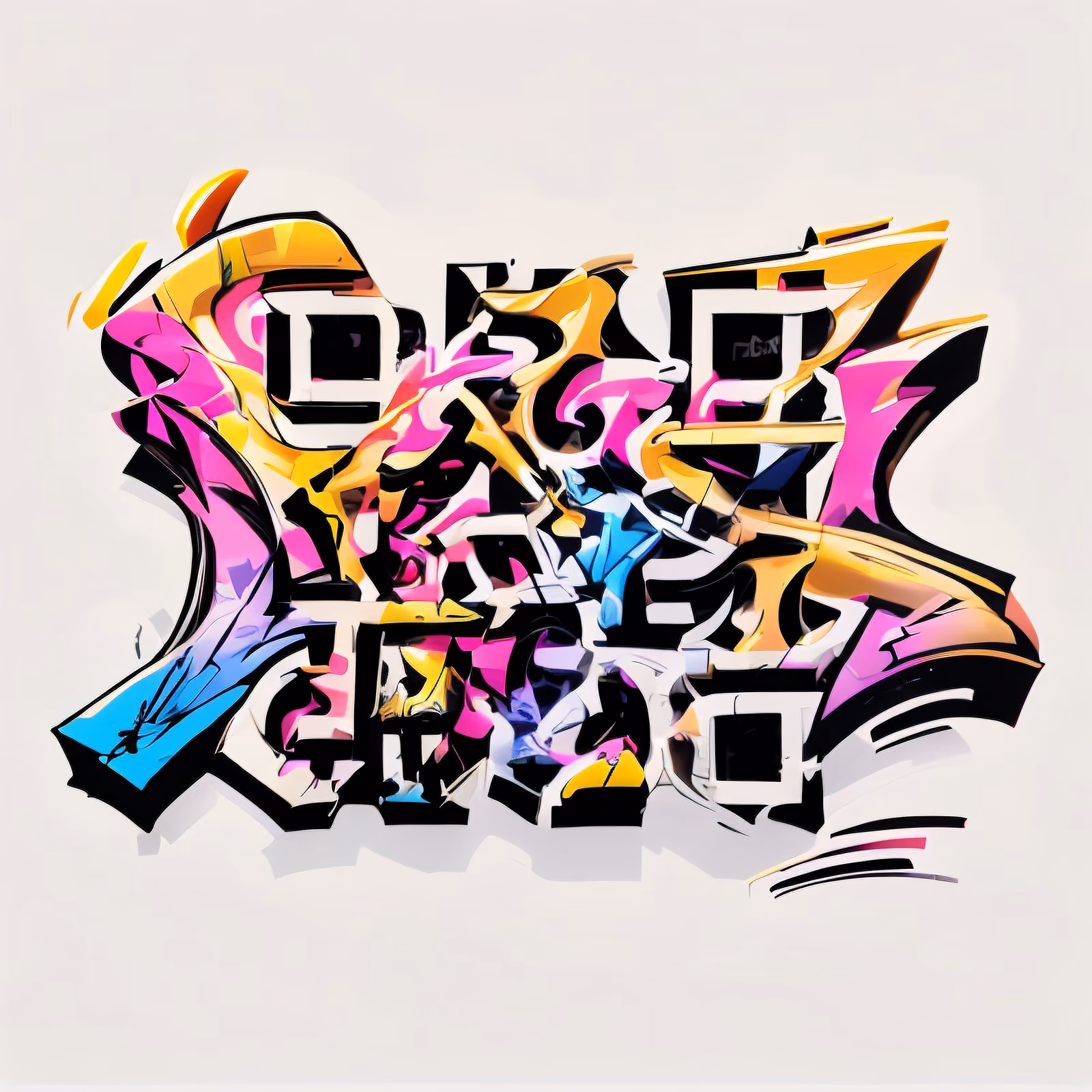 Graffiti Wildstyle Lettering QR Code for Stickers — image 1