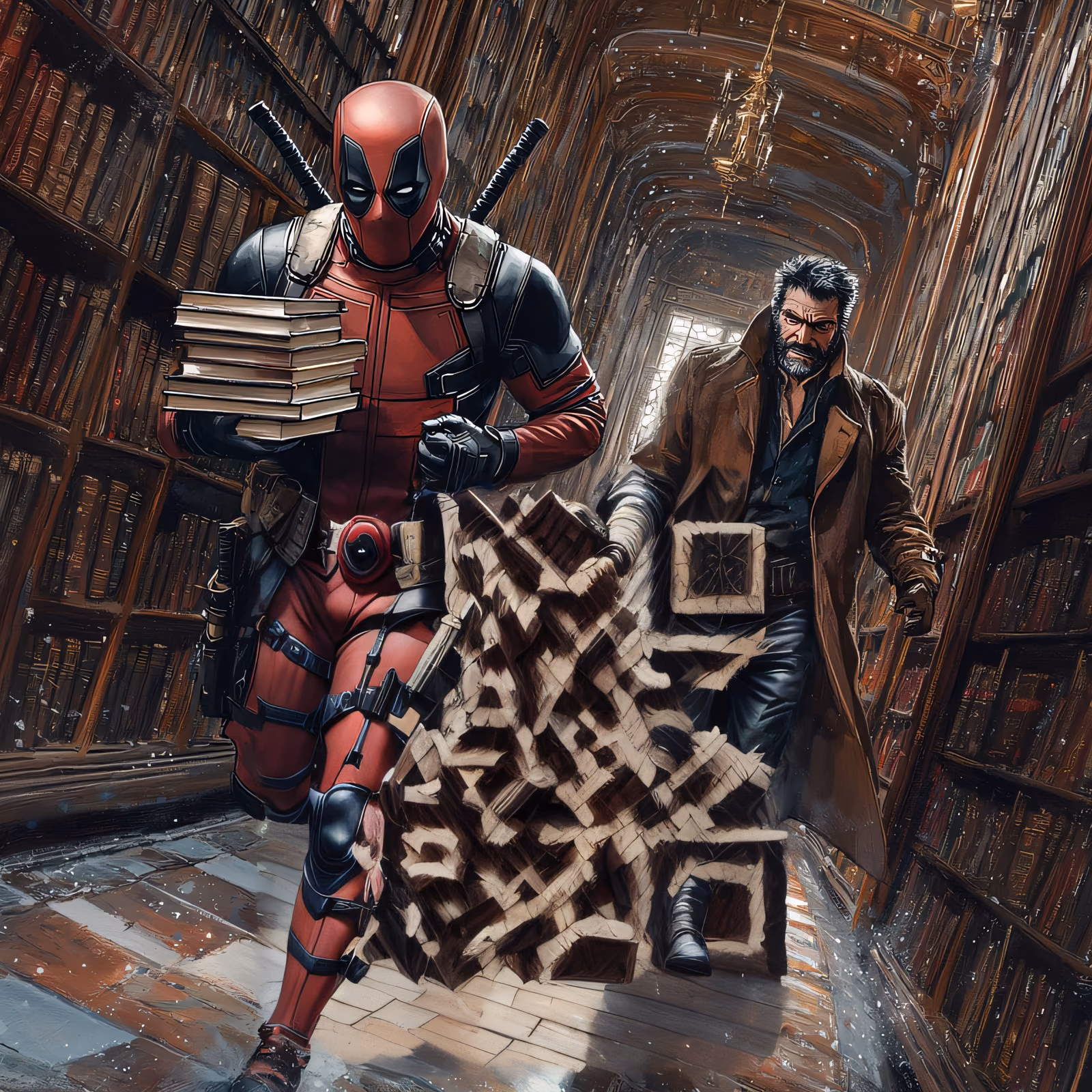 Superheroes Library Chase Comic Painting QR Code for Posters — image 1