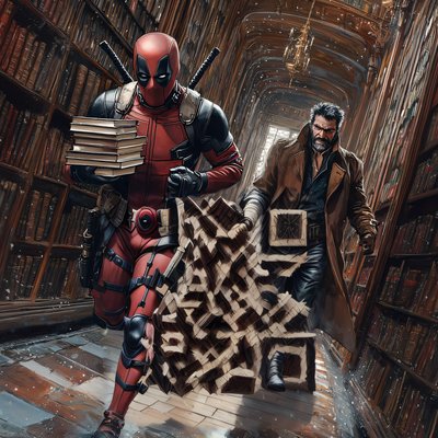 Superheroes Library Chase Comic Painting QR Code for Posters