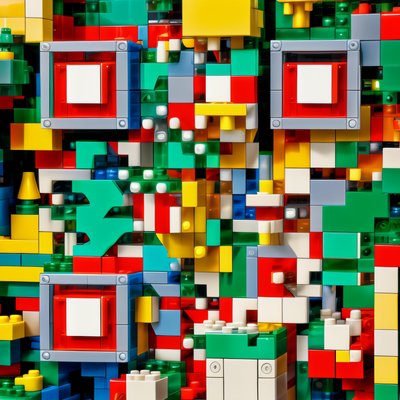 Colorful Toy Brick Wall QR Code Art