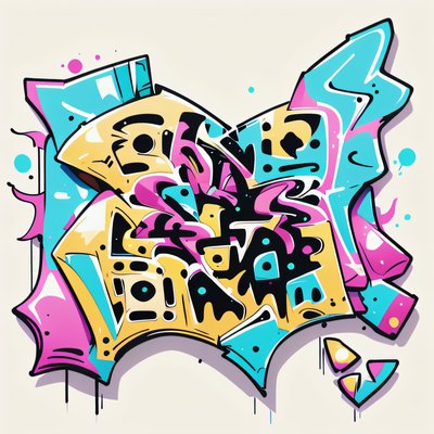 Pastel Graffiti Lettering Sticker QR Code for Stickers