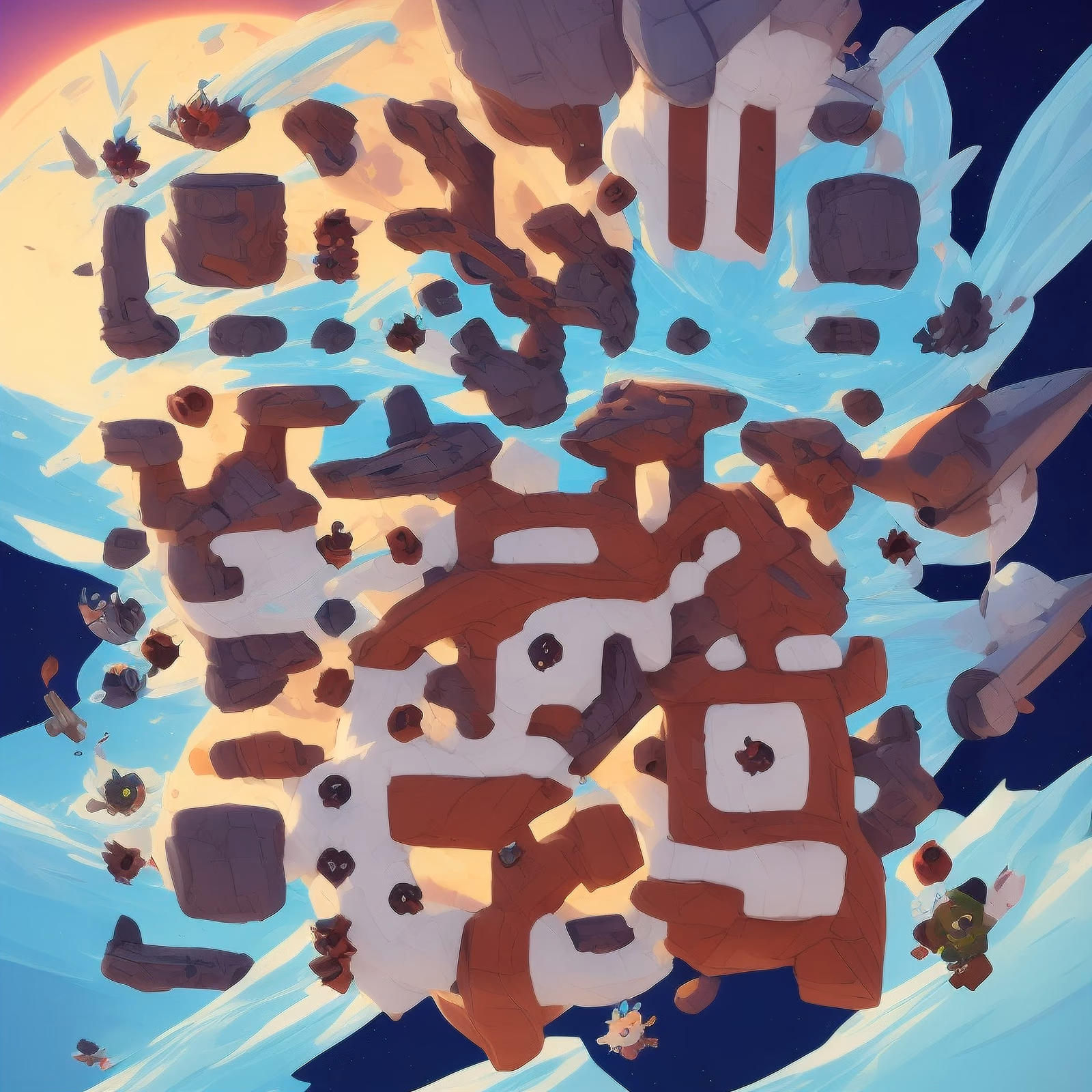 Floating Rocks Moonlit Game Art QR Code for Posters — image 1