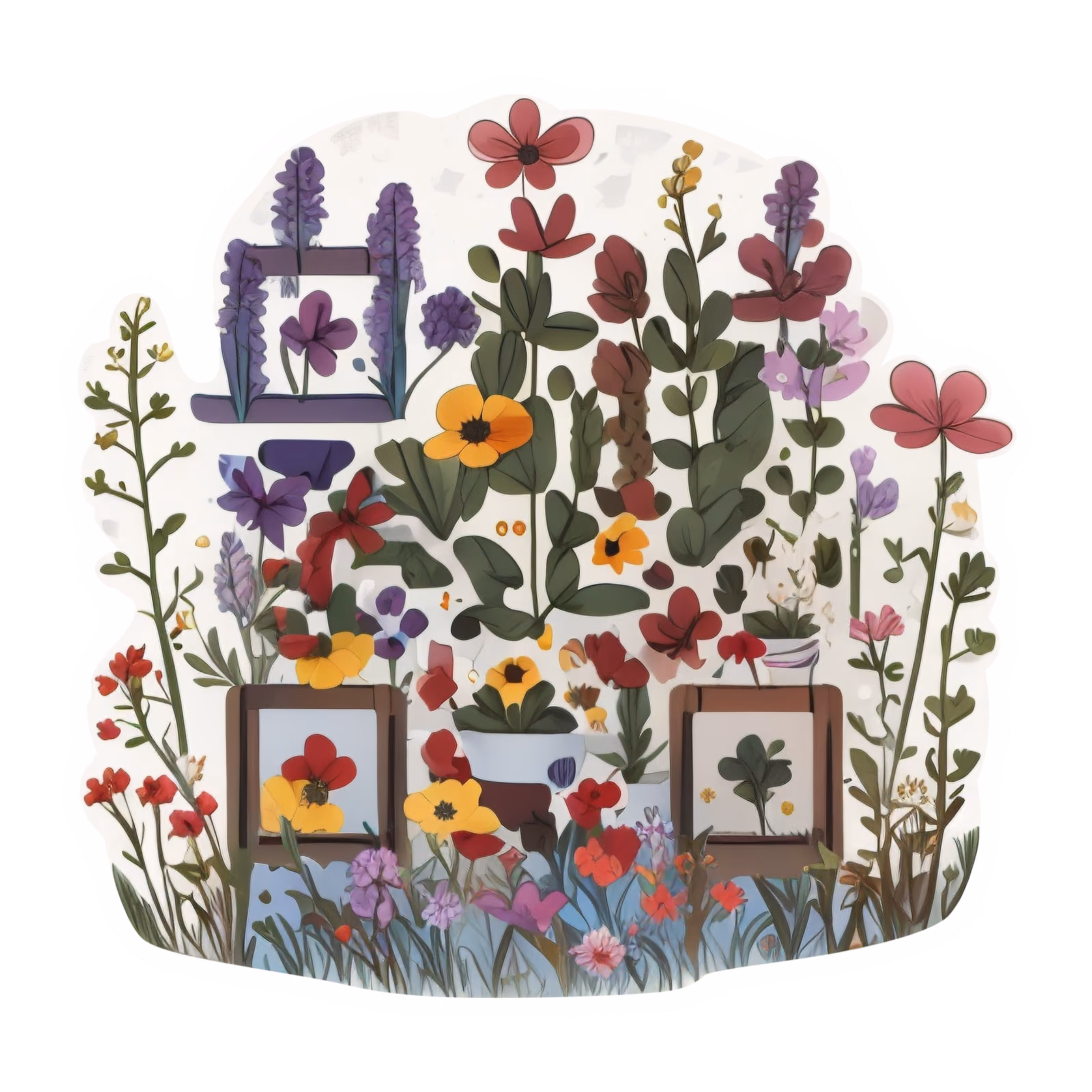 Wildflower Garden Vector QR Code for Stickers — image 1