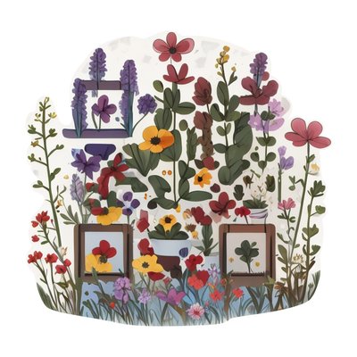 Wildflower Garden Vector QR Code for Stickers