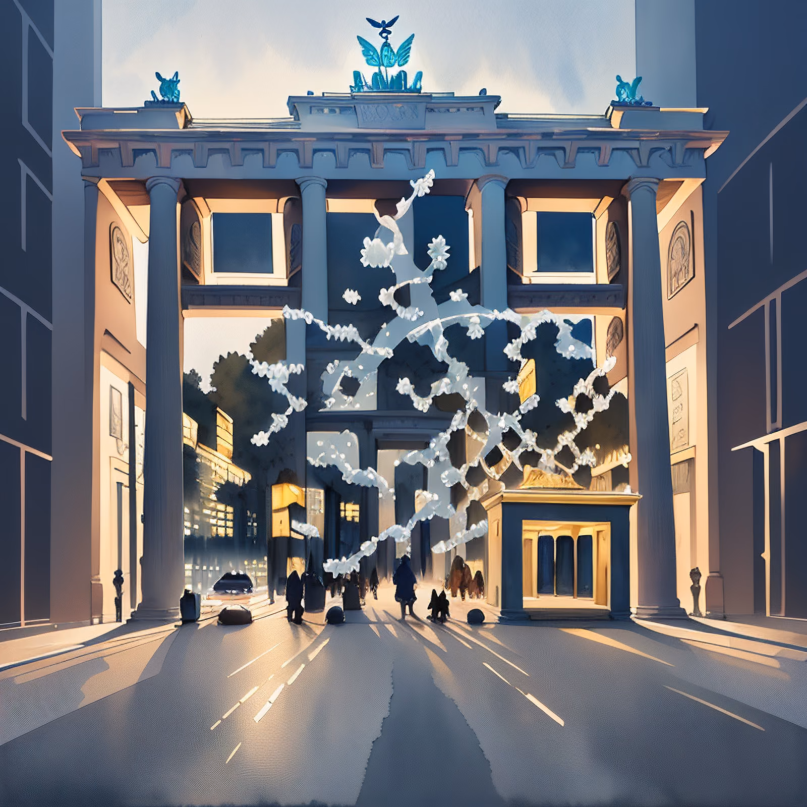 Berlin Brandenburg Gate Watercolor QR Code for Posters — image 1