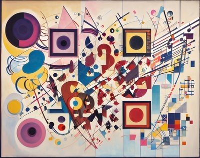 Geometric Circles and Lines Abstract QR Code Art