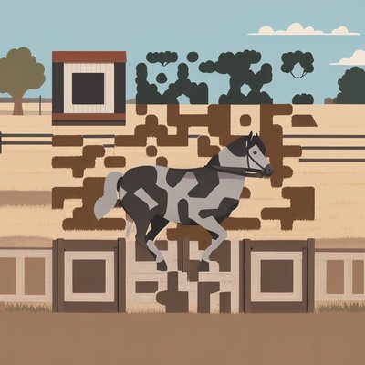 Galloping Horse Flat Vector QR Code for Posters