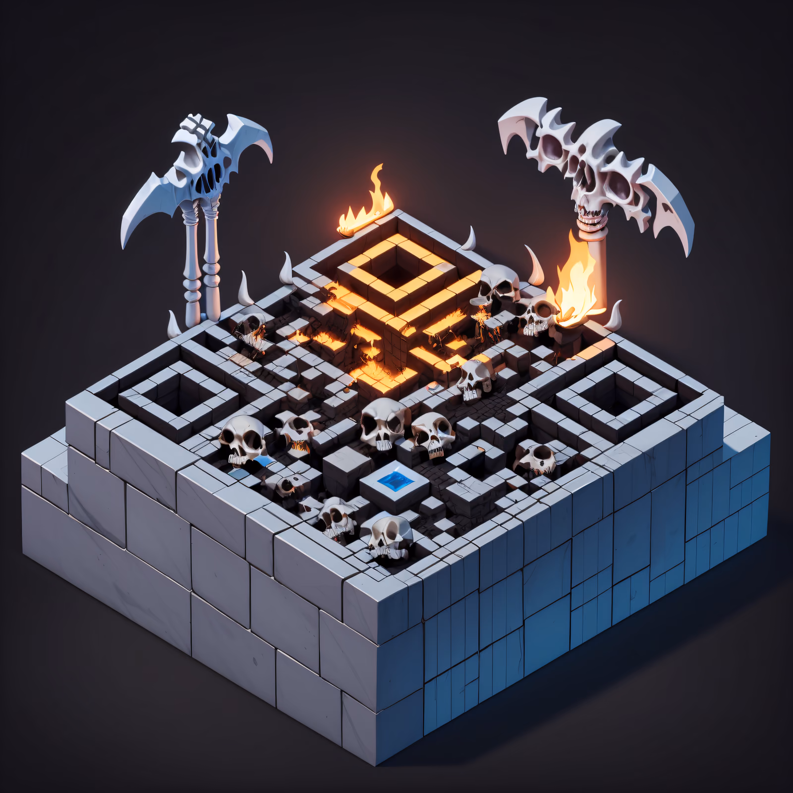Isometric Skull Summoning Pit 3D QR Code for Posters — image 1