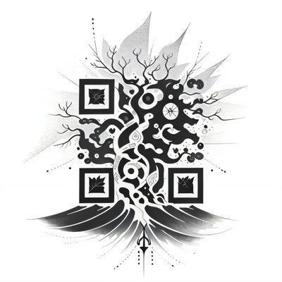 World Tree Ink Tattoo QR Code for Temporary Tattoos