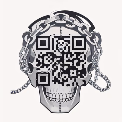 Chained Skull Tattoo Ink QR Code for Temporary Tattoos — image 1