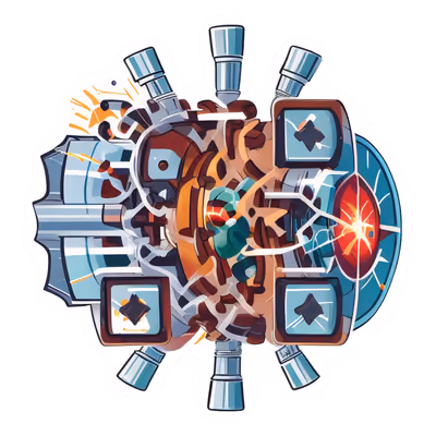 Коллайдер частиц, векторный стикер QR-код для наклеек — изображение 1