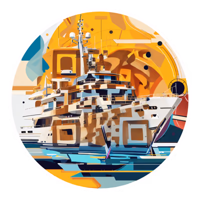 Роскошная яхта, абстрактный векторный QR-код для наклеек — изображение 1