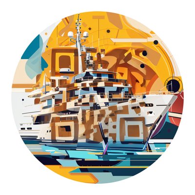 Luxury Yacht Abstract Vector QR Code for Stickers