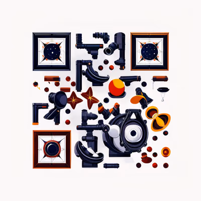 Телескоп в астрономической лаборатории, векторный QR-код для плакатов — изображение 1
