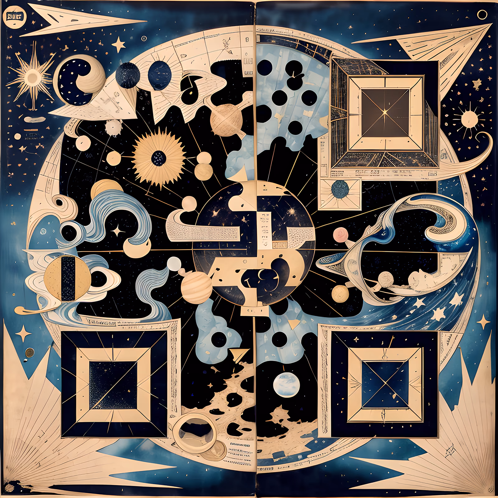 Celestial Map Papercut Collage QR Code for Posters — image 1