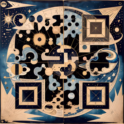 Celestial Map Papercut Collage QR Code for Posters — image 1