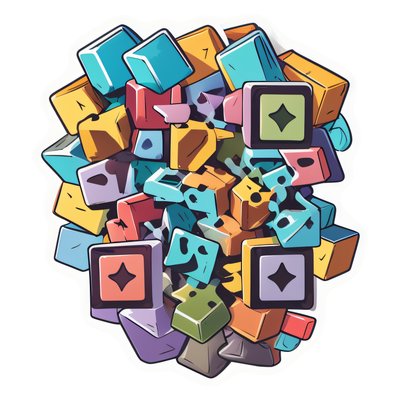 Colorful Block Pile Vector QR Code for Stickers