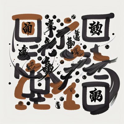 水墨书法抽象二维码艺术