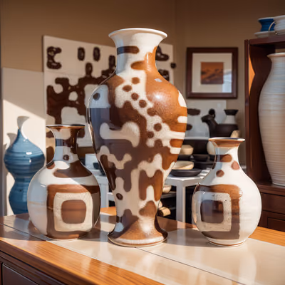 Glazed Porcelain Vases Photo QR Code Art — image 1