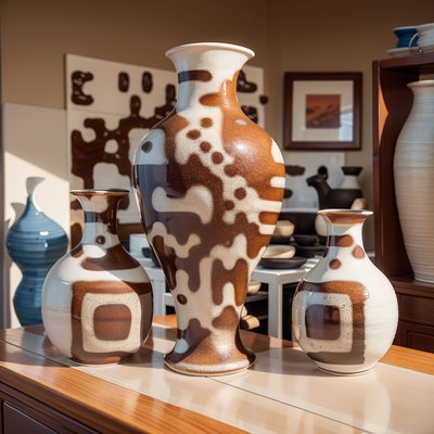 Glazed Porcelain Vases Photo QR Code Art