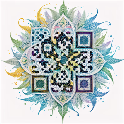 Fern Leaf Mandala Ornamental QR Code Art — image 1
