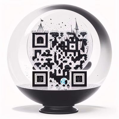 Crystal Ball Castle Ink QR Code Art — image 1