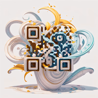 超现实螺旋花束3D二维码艺术 — 图片 1