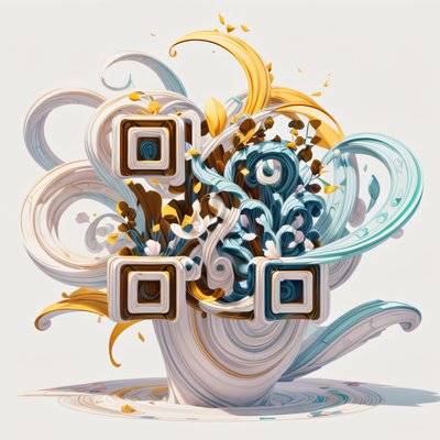 Сюрреалистичный спиральный букет: 3D QR-код
