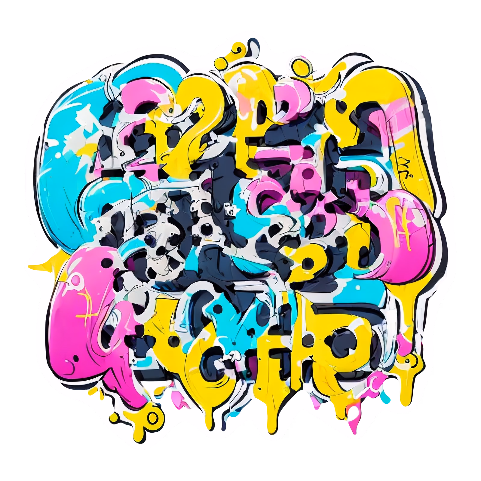Bubble Letter Graffiti Tag Lettering QR Code for Stickers — image 1