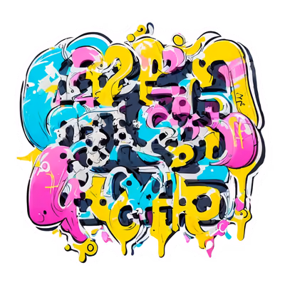 Bubble Letter Graffiti Tag Lettering QR Code for Stickers — image 1