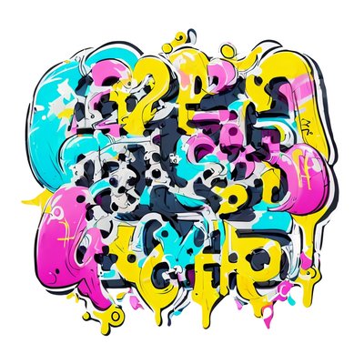 Bubble Letter Graffiti Tag Lettering QR Code for Stickers