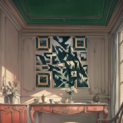 阳光沙龙室内插画 二维码艺术