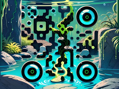 Toxic Glowing River Cartoon QR Code Art
