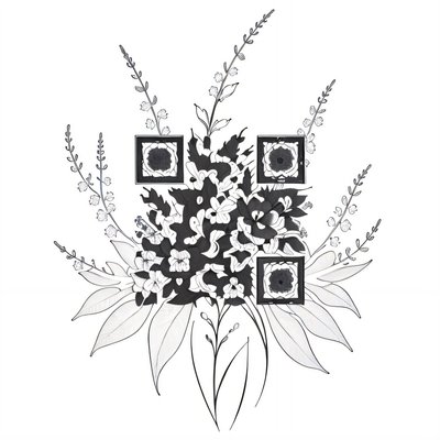 Foxglove Ink Botanical QR Code for Temporary Tattoos