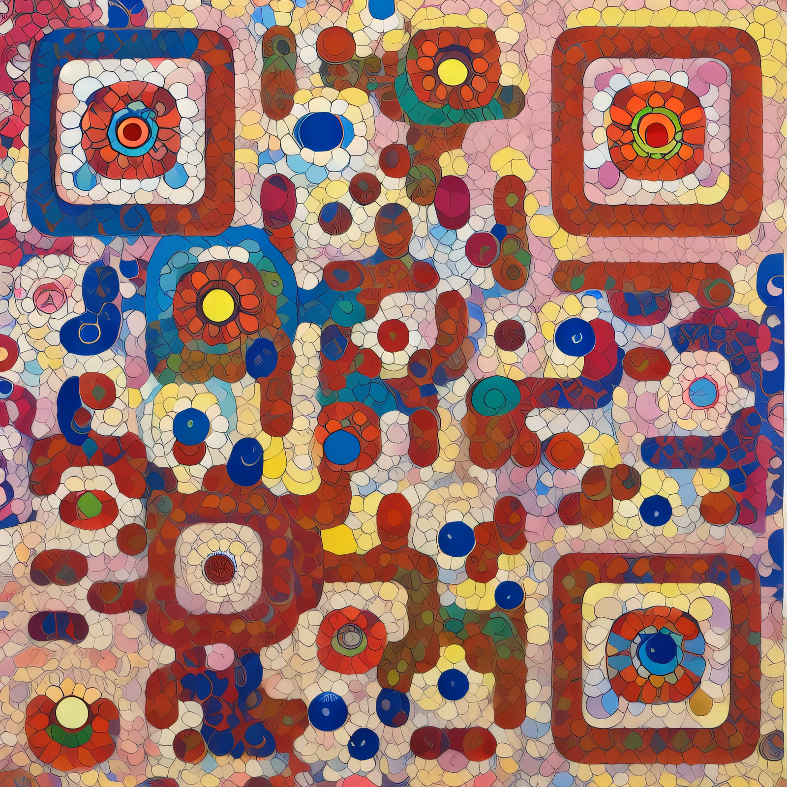 Colorful Flower Mosaic Pop QR Code Art — image 1