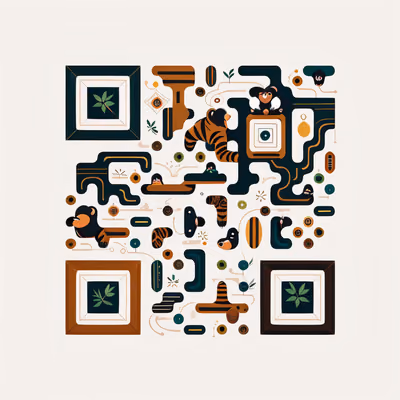 Jungle Animals Vector QR Code for Packaging — image 1
