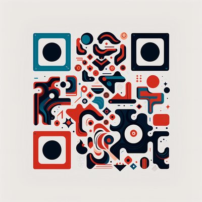 Abstract Geometric Vector QR Code for Posters