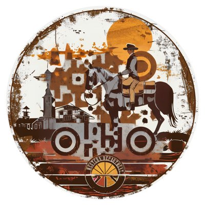 Cowboy Ranch Sign Rustic Vector QR Code for Stickers