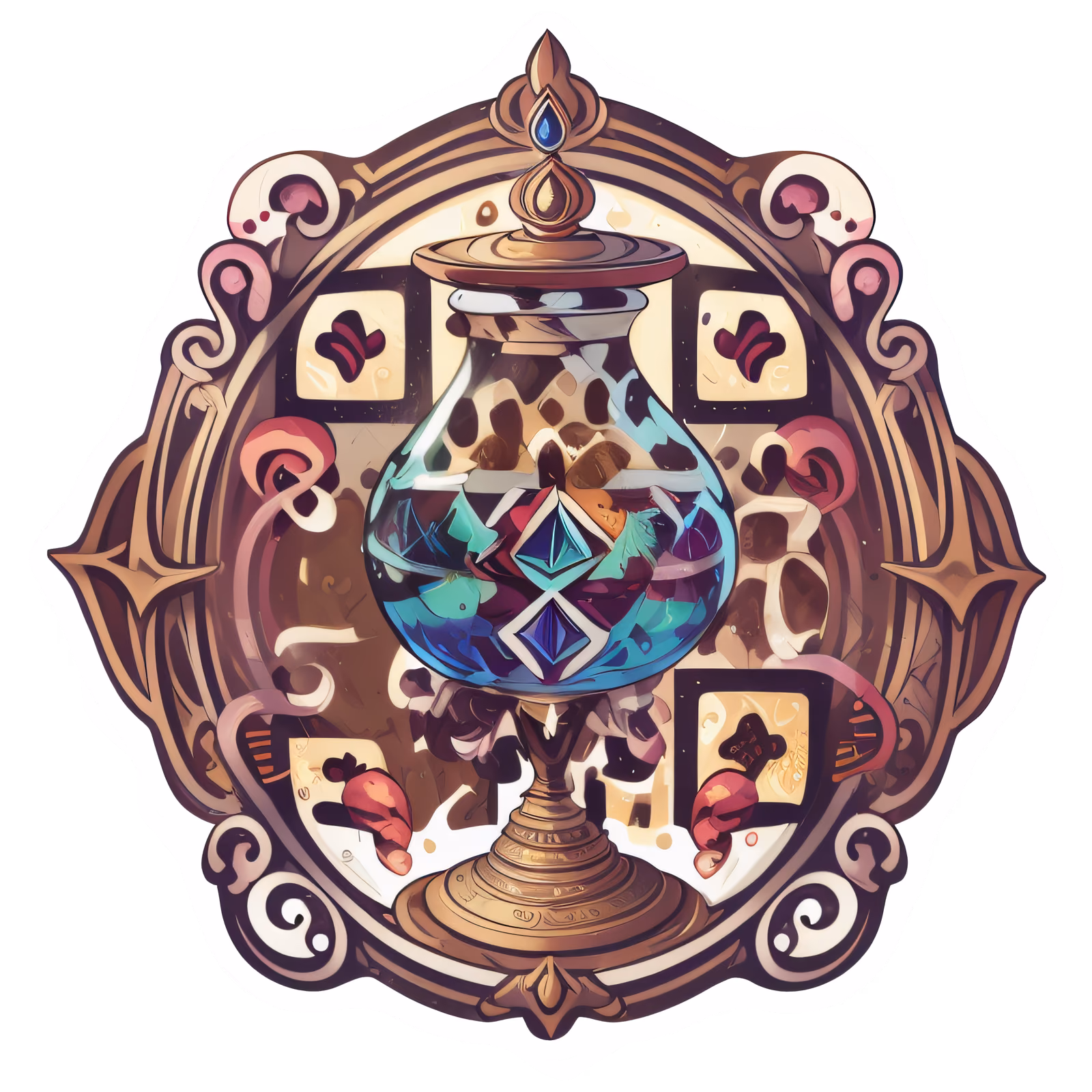 Potion Jar Emblem Vector QR Code for Stickers — image 1