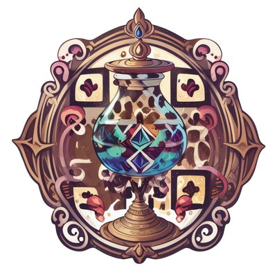 Potion Jar Emblem Vector QR Code for Stickers